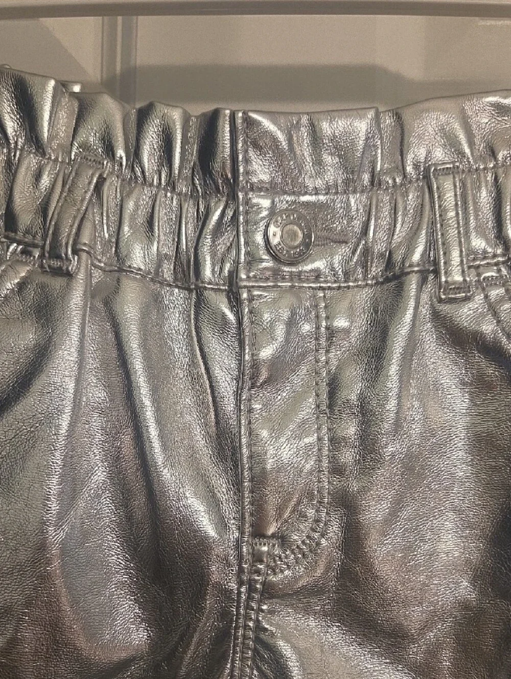 Girls' Metallic Silver Stretch Pants - Kid's Bottoms